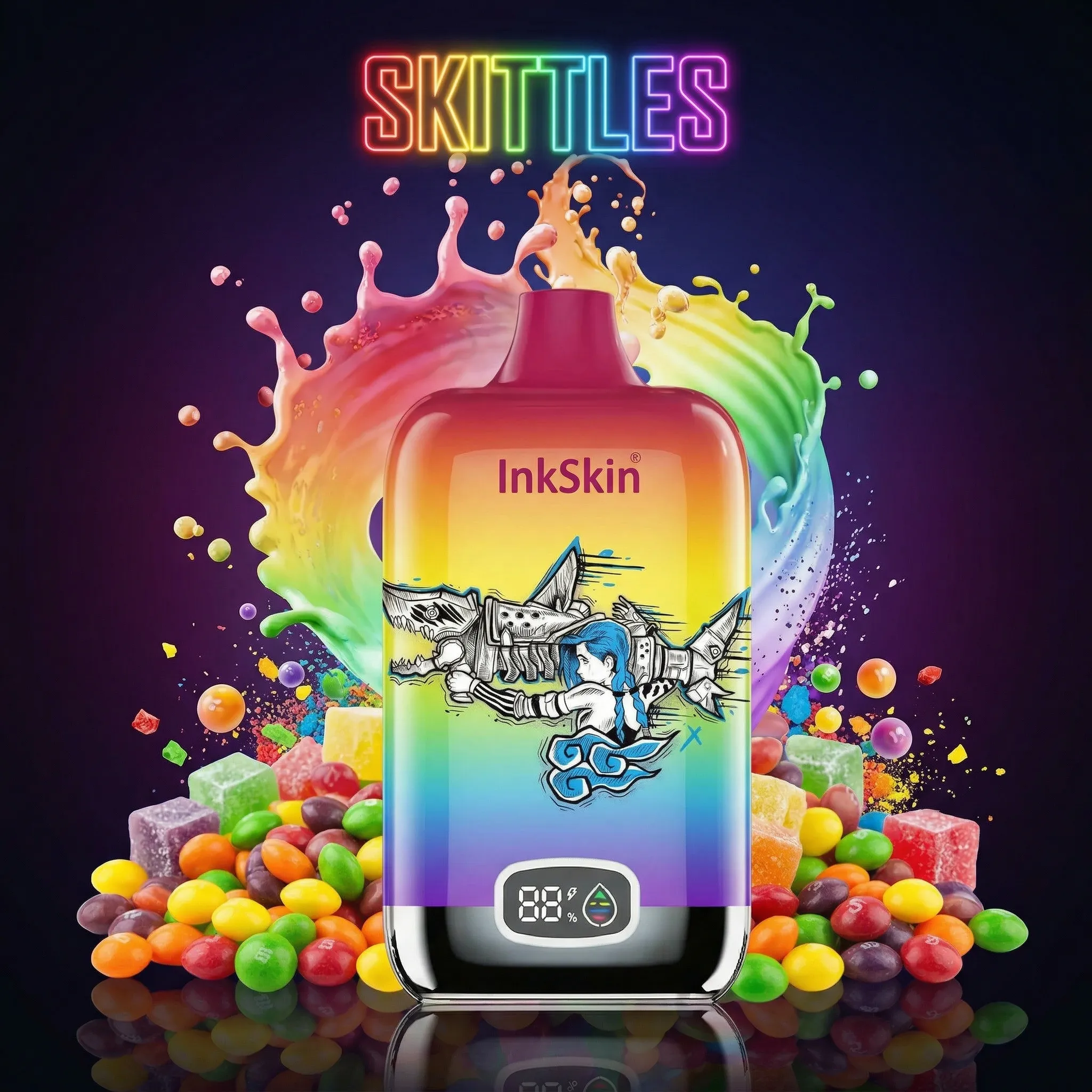 Jinx Rocket - ⭐InkSkin Digital Box 12000 Puffs - 10+ Flavour Choices ???