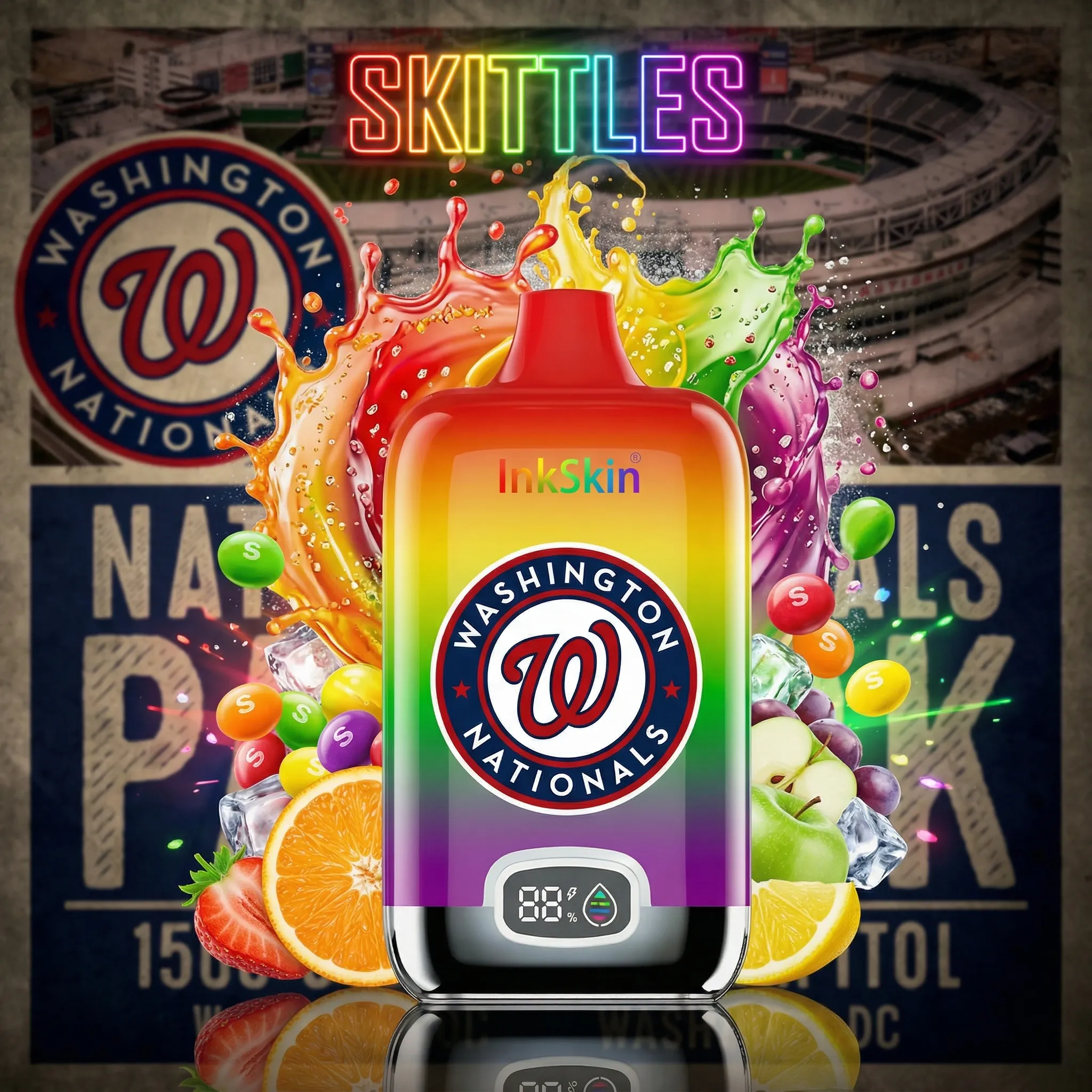 Washington Nationals - ⭐InkSkin Digital Box 12000 Puffs - 10+ Flavour Choices ???
