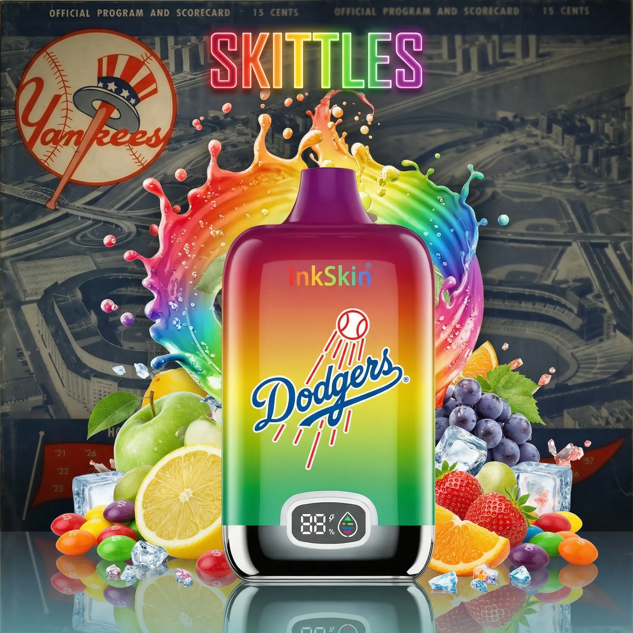 Los Angeles Dodgers - ⭐InkSkin Digital Box 12000 Puffs - 10+ Flavour Choices ???