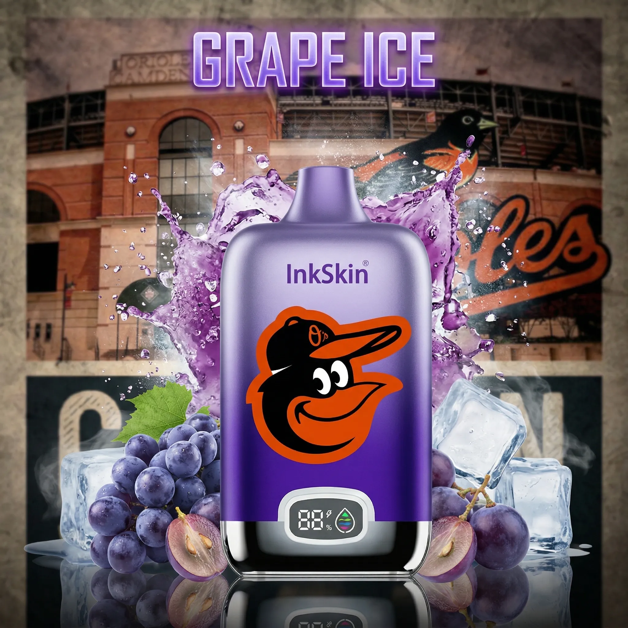 Baltimore Orioles - ⭐InkSkin Digital Box 12000 Puffs - 10+ Flavour Choices ???