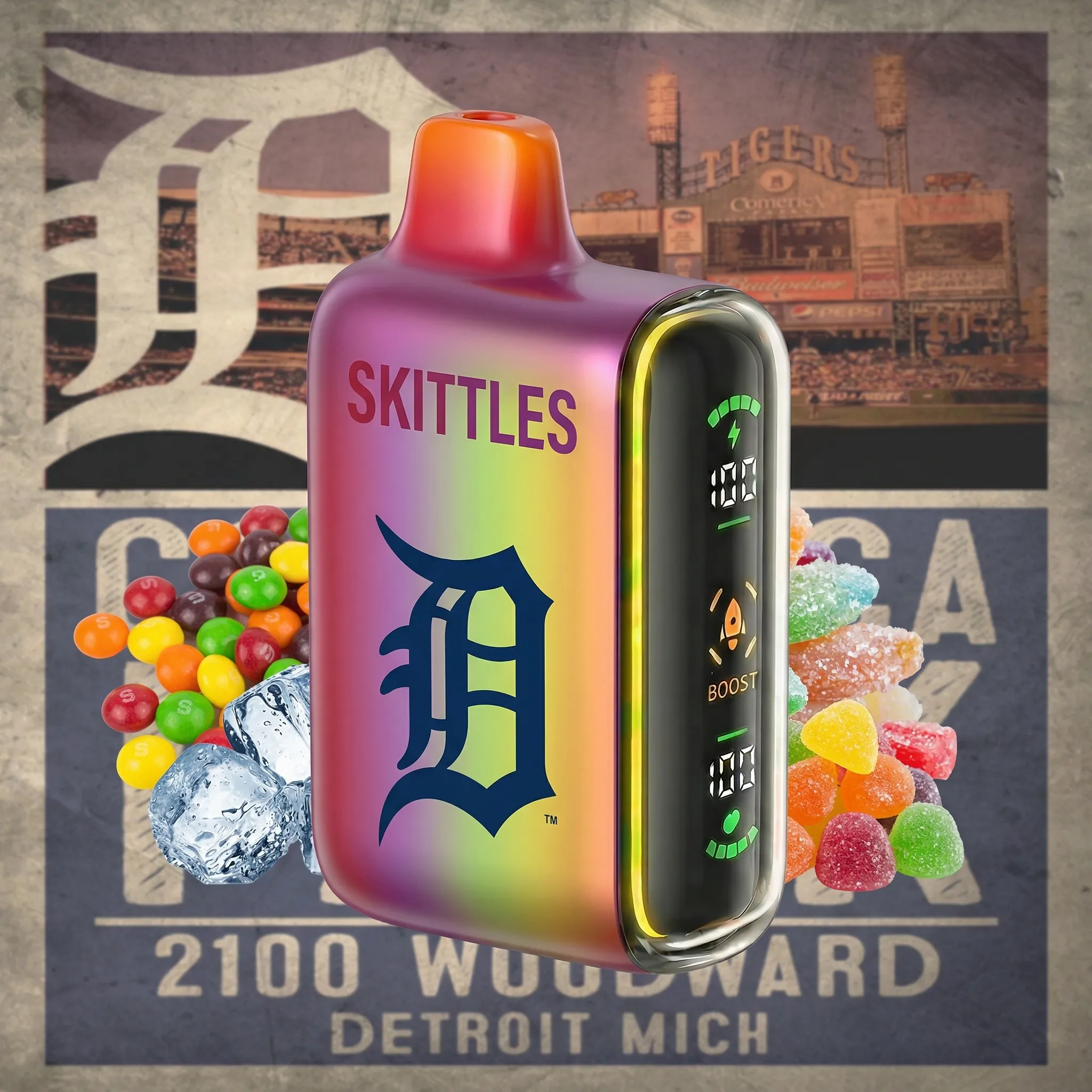 Detroit Tigers - ?InkSkin Pulse 15000 Puffs new - 10+ Flavour Choices ???