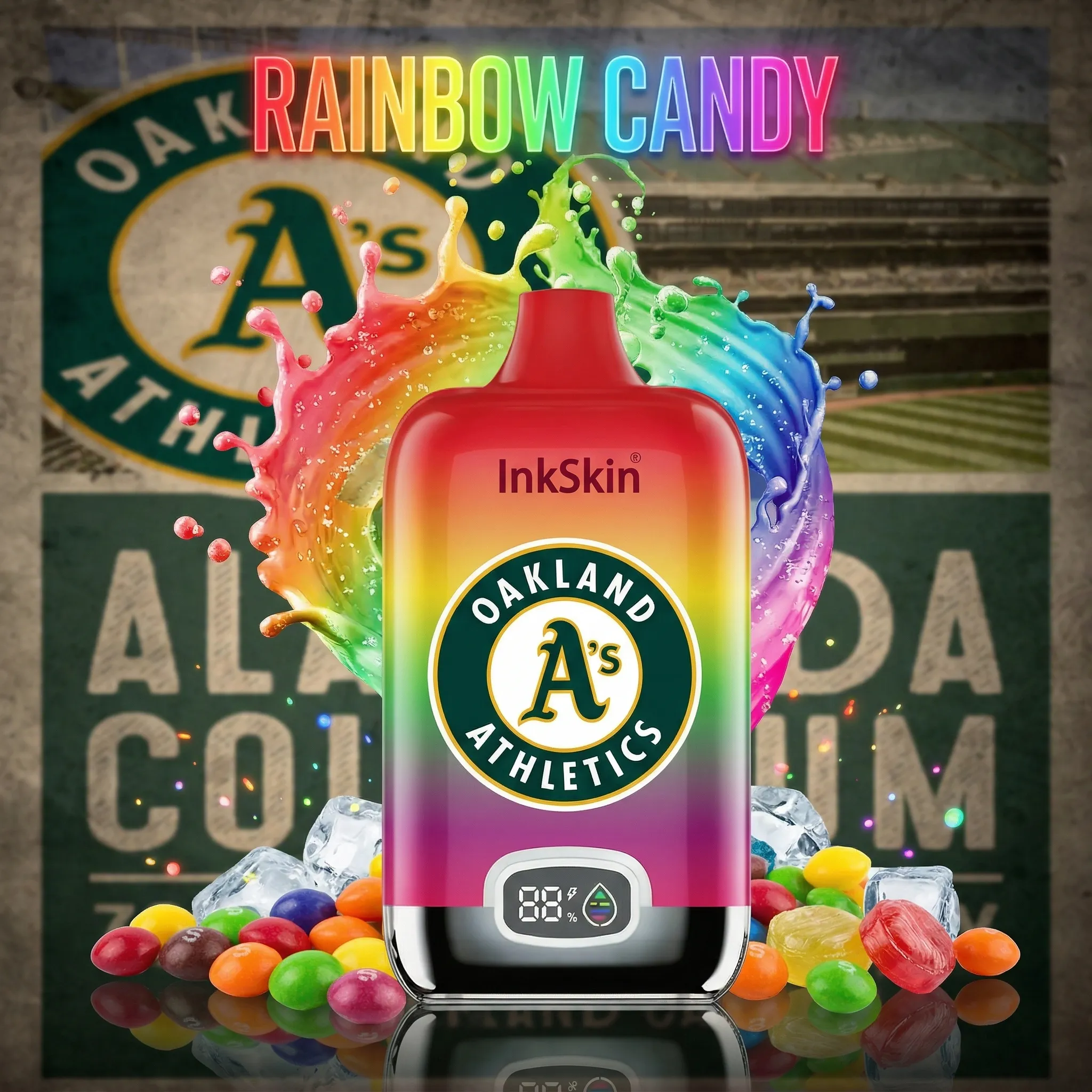 Oakland Athletics - ⭐InkSkin Digital Box 12000 Puffs - 10+ Flavour Choices ???