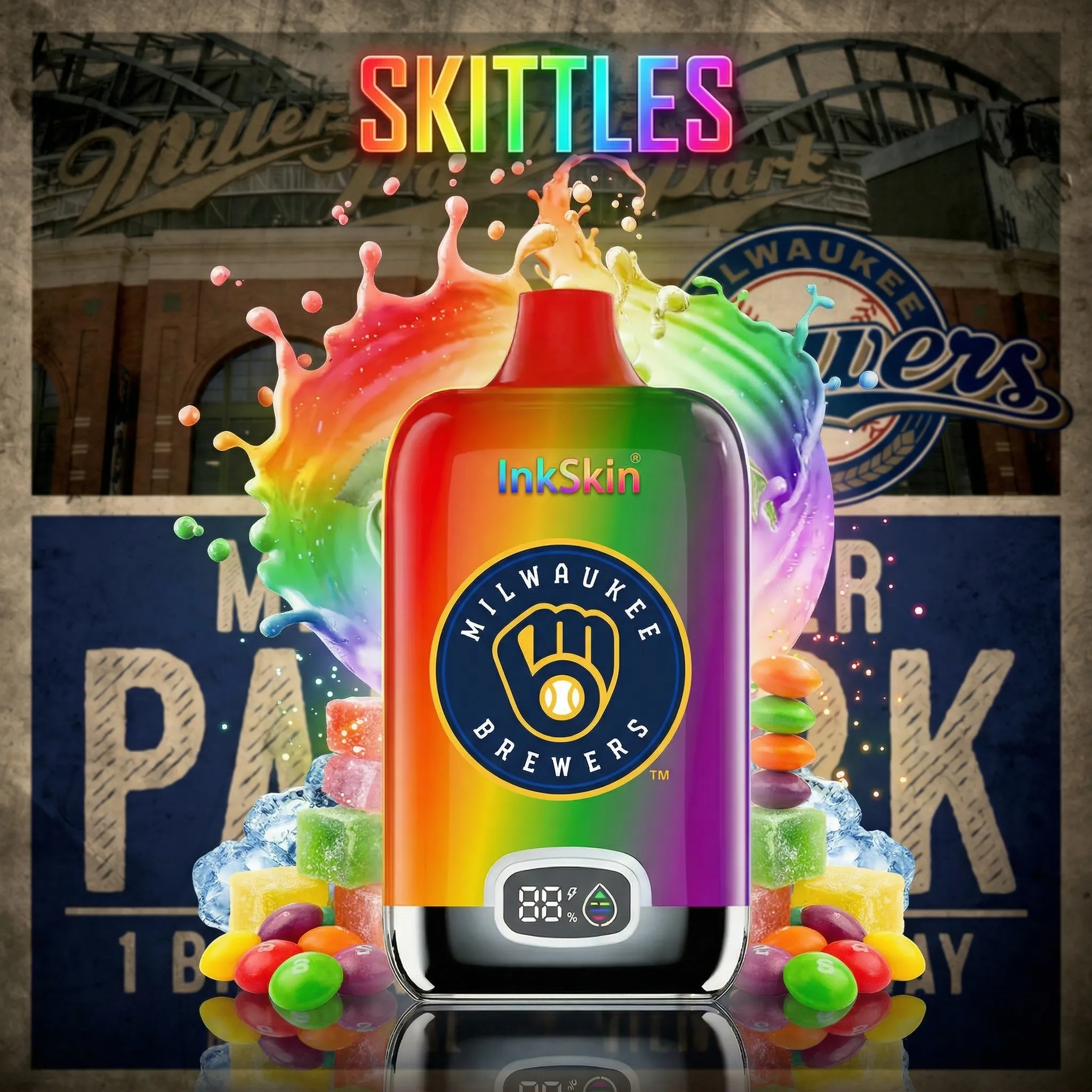 Milwaukee Brewers - ⭐InkSkin Digital Box 12000 Puffs - 10+ Flavour Choices ???