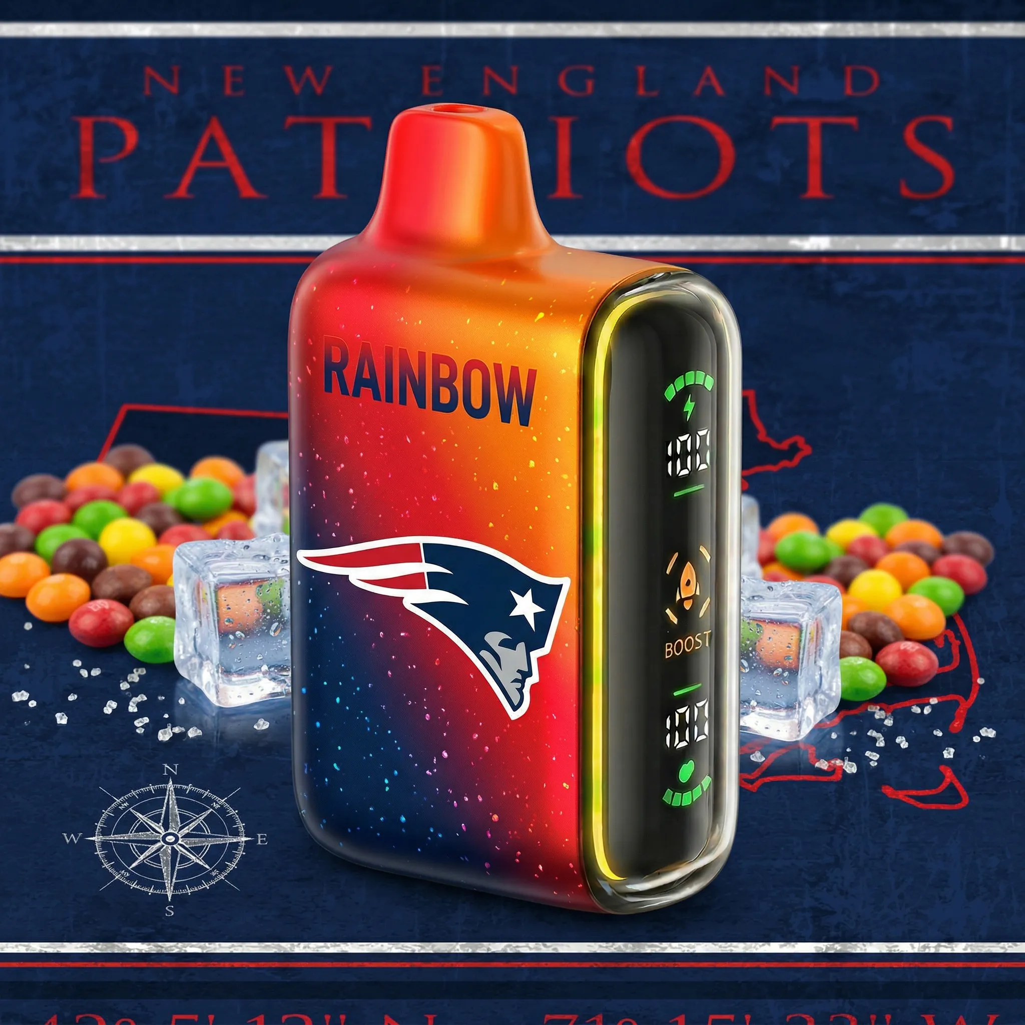 New England Patriots - ?InkSkin Pulse 15000 Puffs new - 10+ Flavour Choices ???