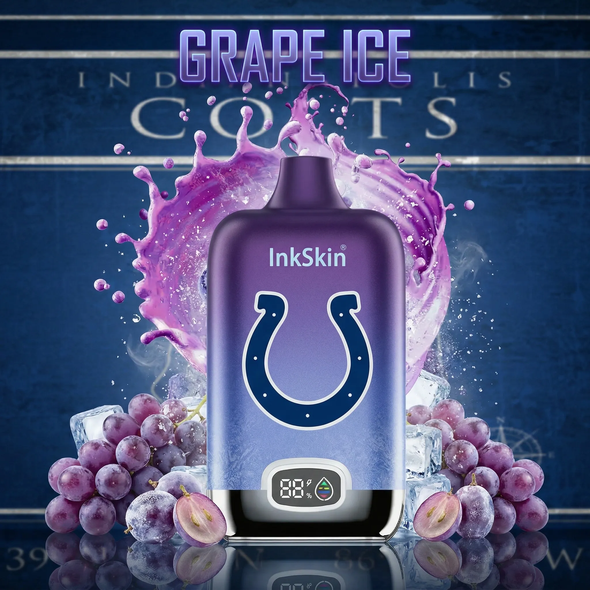 Indianapolis Colts - ⭐InkSkin Digital Box 12000 Puffs - 10+ Flavour Choices ???