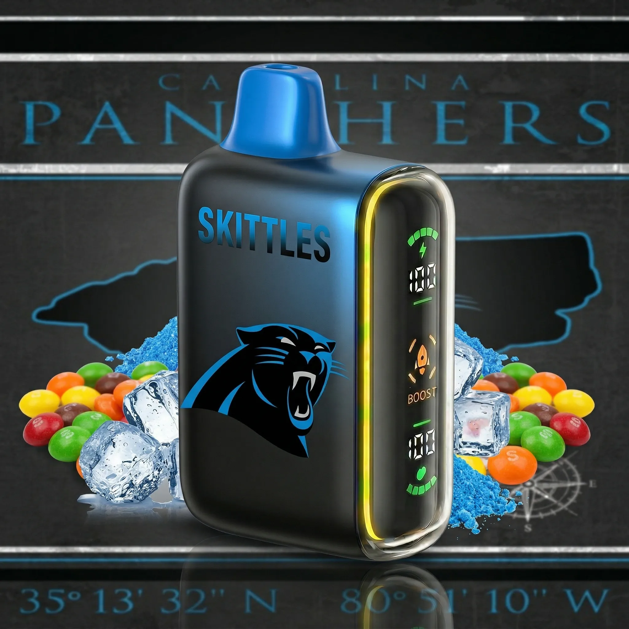 Carolina Panthers - ?InkSkin Pulse 15000 Puffs new - 10+ Flavour Choices ???