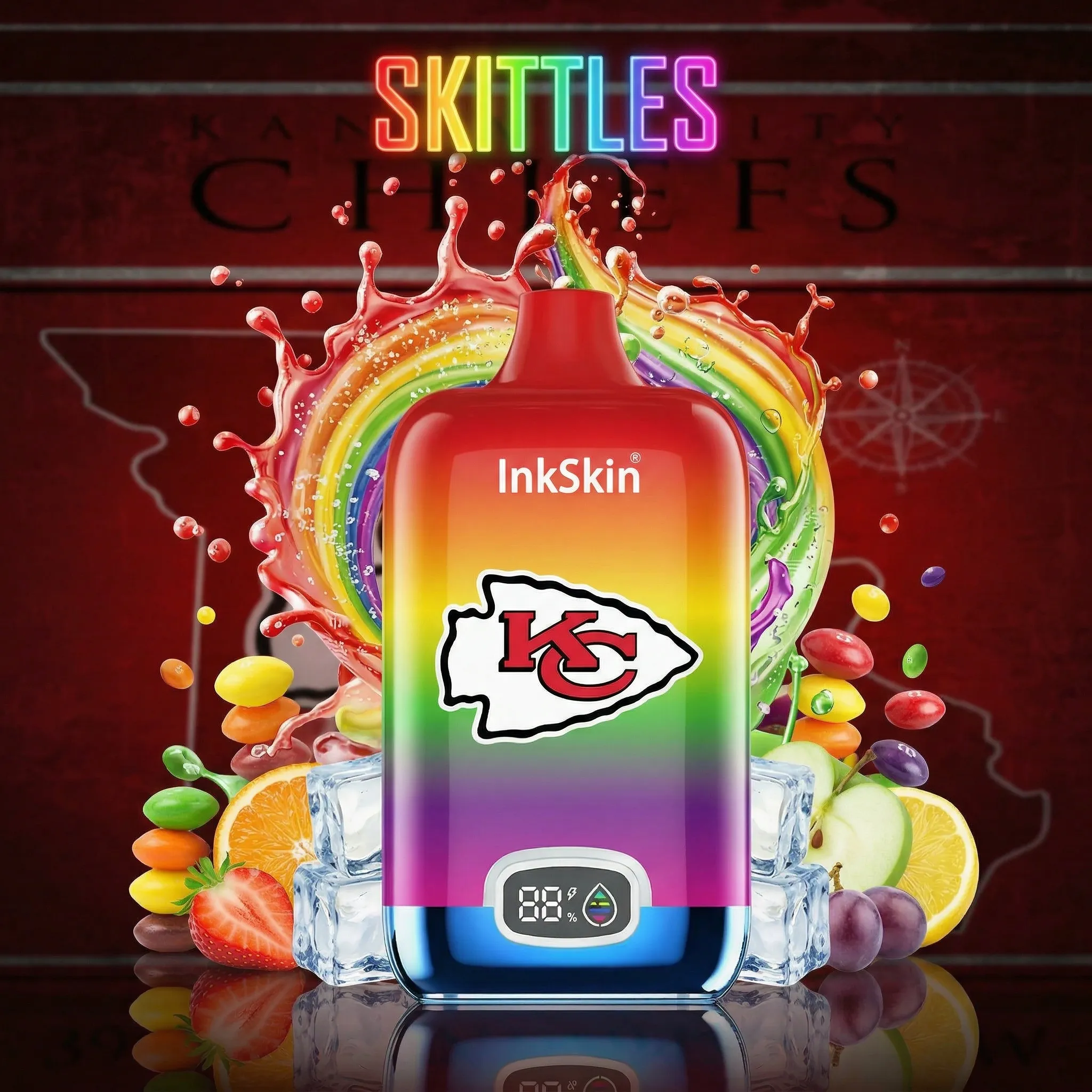 Kansas City Chiefs - ⭐InkSkin Digital Box 12000 Puffs - 10+ Flavour Choices ???