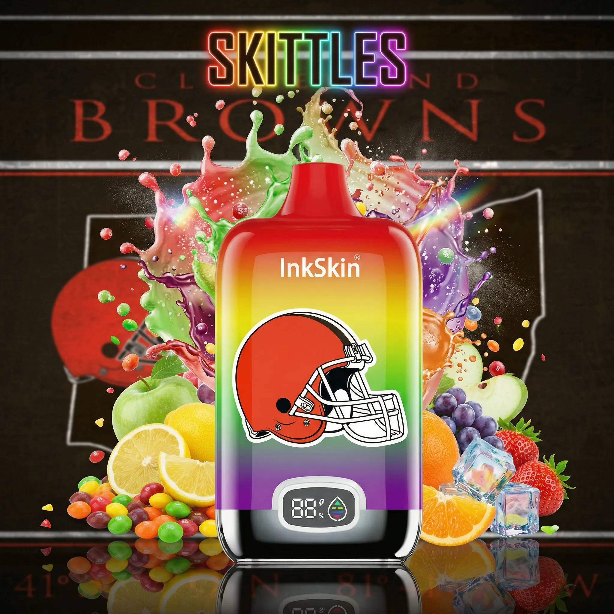 Cleveland Browns - ⭐InkSkin Digital Box 12000 Puffs - 10+ Flavour Choices ???