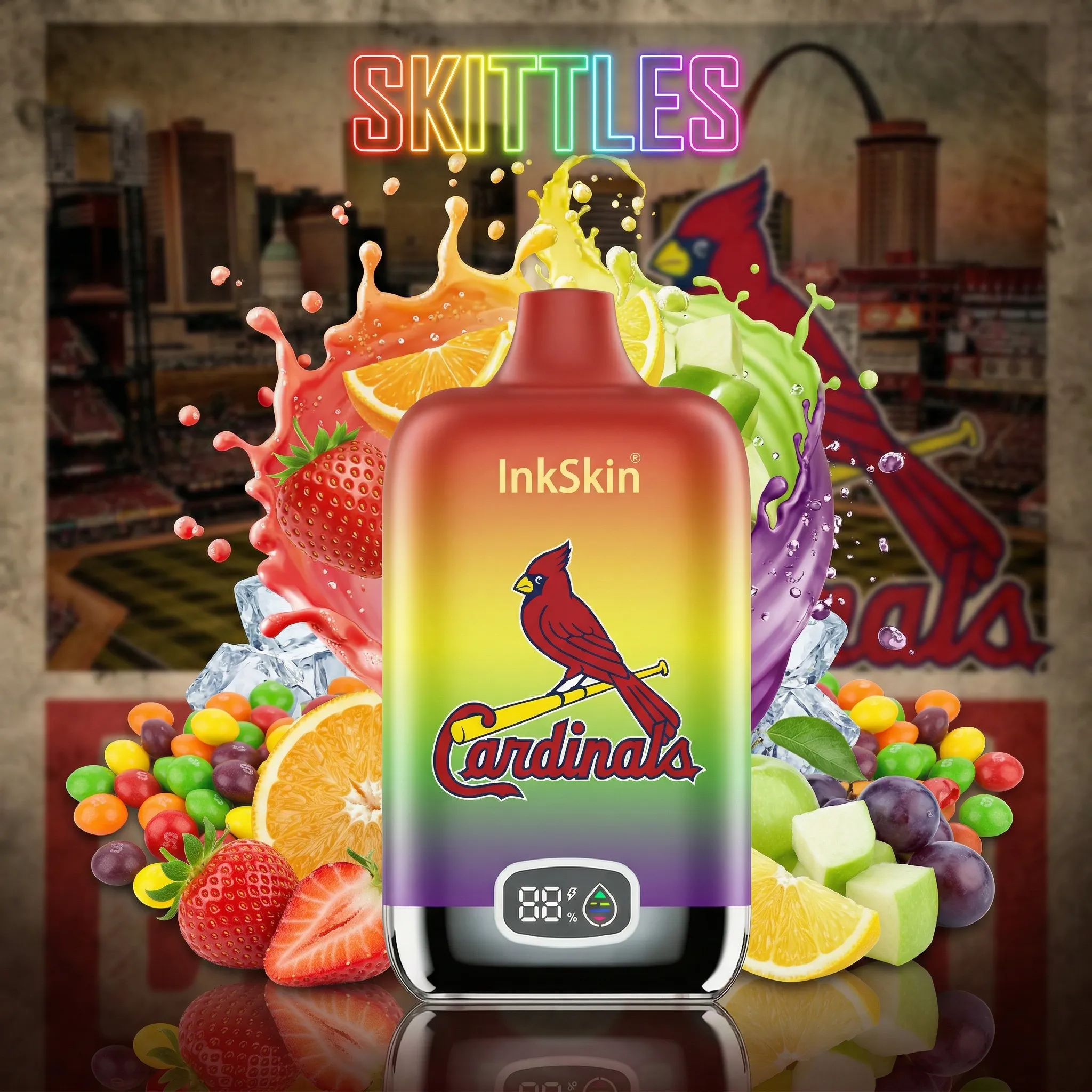 St Louis Cardinals - ⭐InkSkin Digital Box 12000 Puffs - 10+ Flavour Choices ???