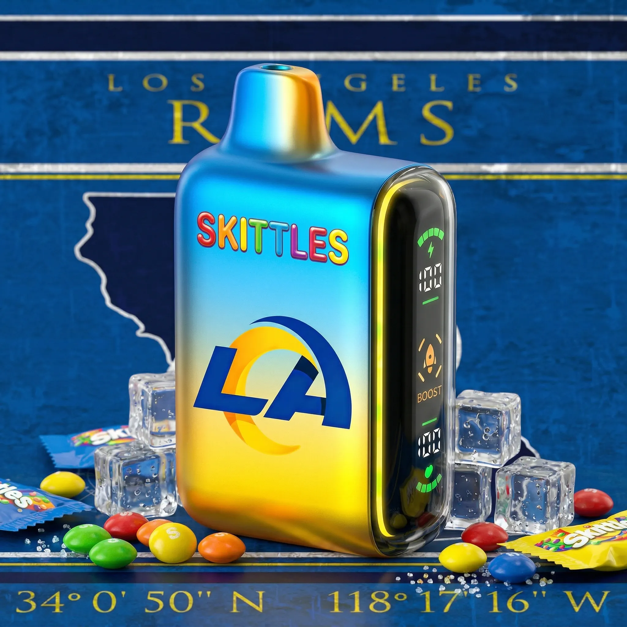 Los Angeles Rams - ?InkSkin Pulse 15000 Puffs new - 10+ Flavour Choices ???