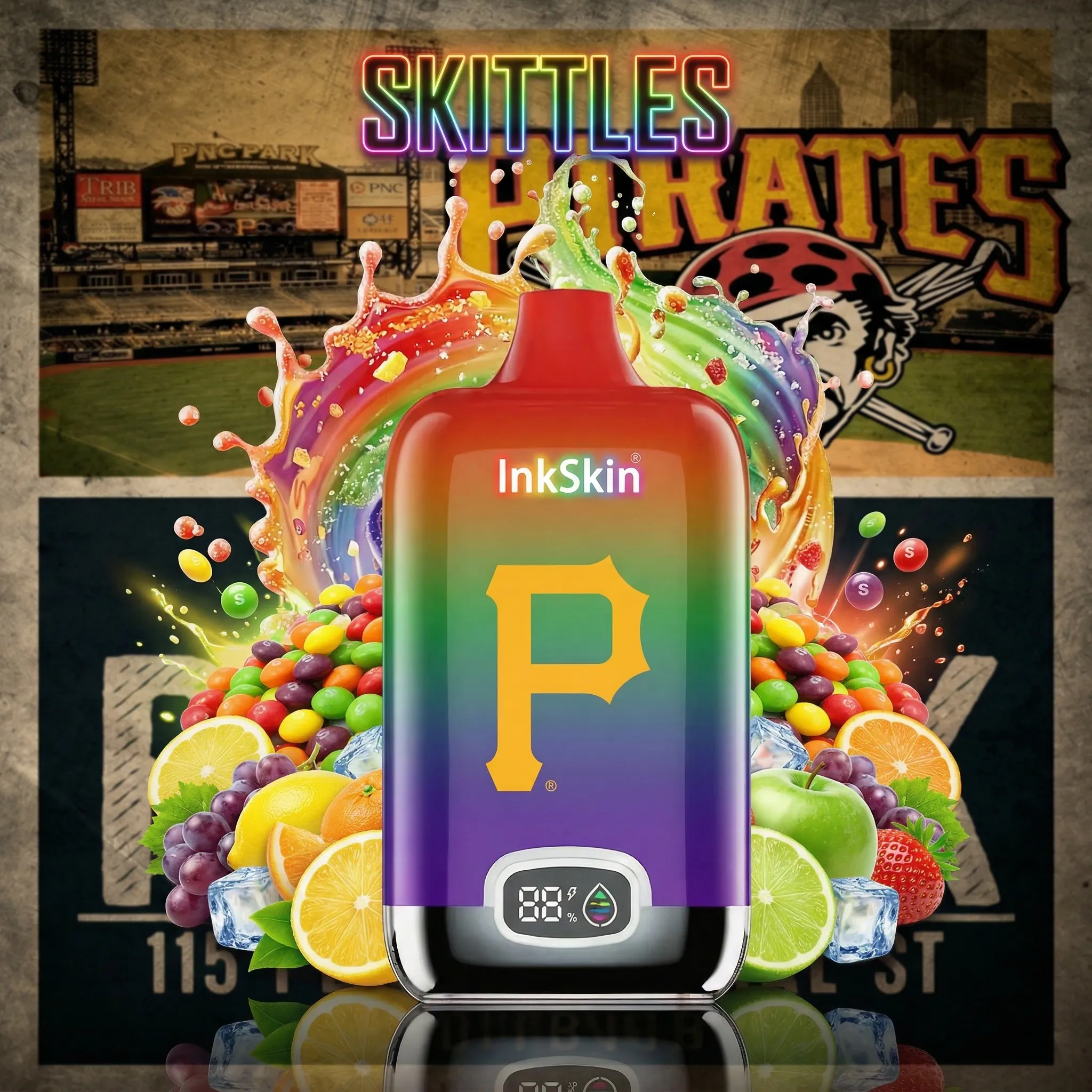 Pittsburgh Pirates - ⭐InkSkin Digital Box 12000 Puffs - 10+ Flavour Choices ???