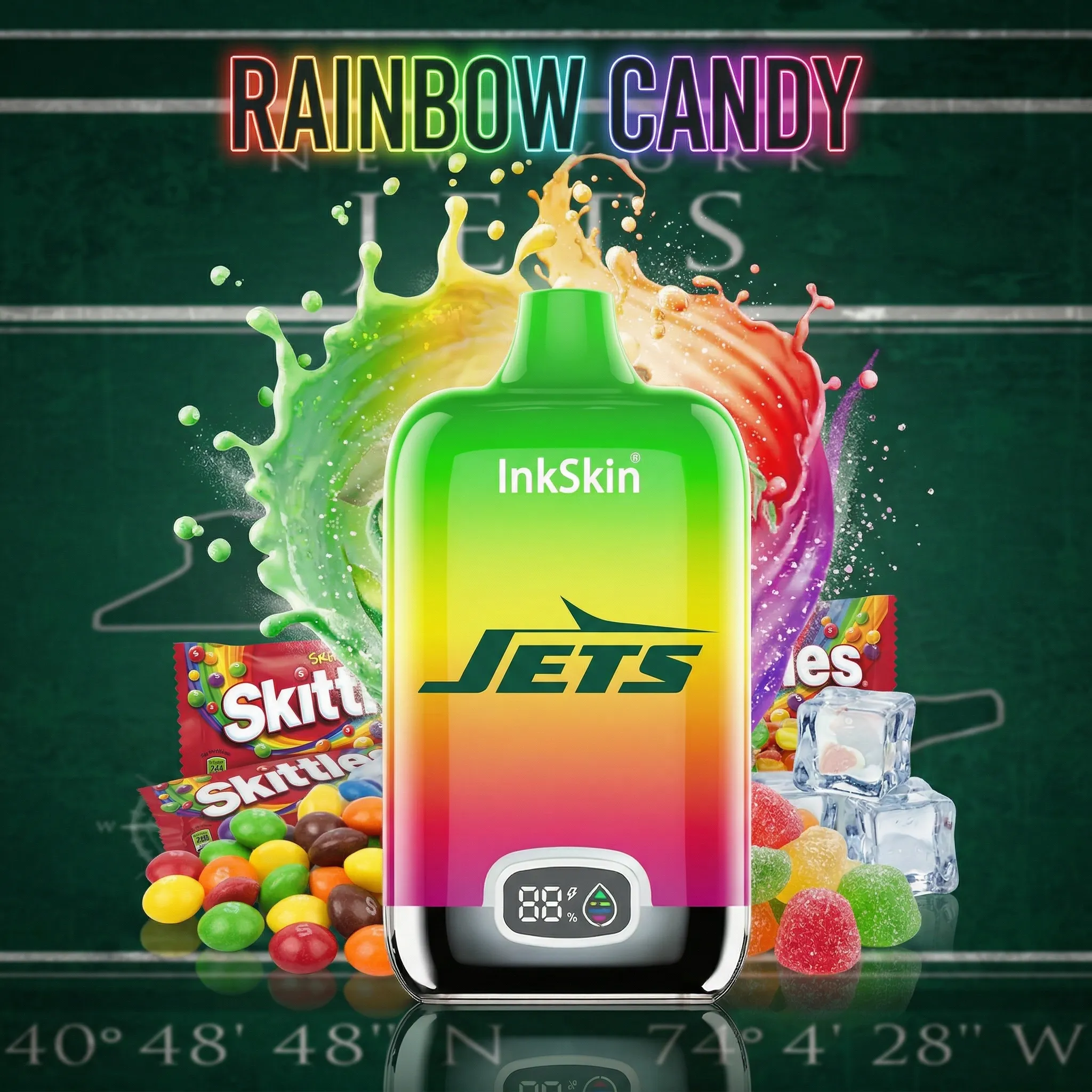 New York Jets - ⭐InkSkin Digital Box 12000 Puffs - 10+ Flavour Choices ???