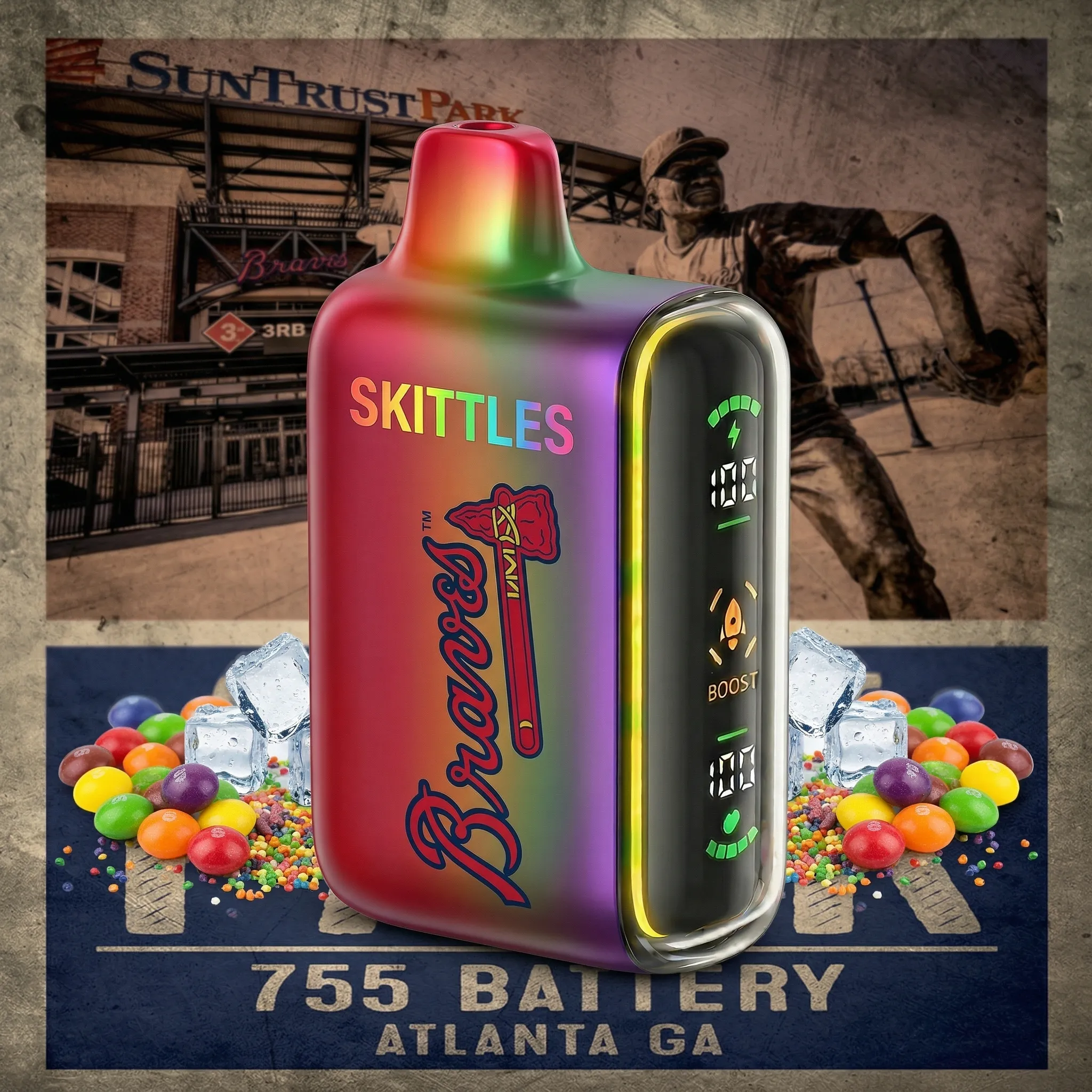 Atlanta Braves - ?InkSkin Pulse 15000 Puffs new - 10+ Flavour Choices ???