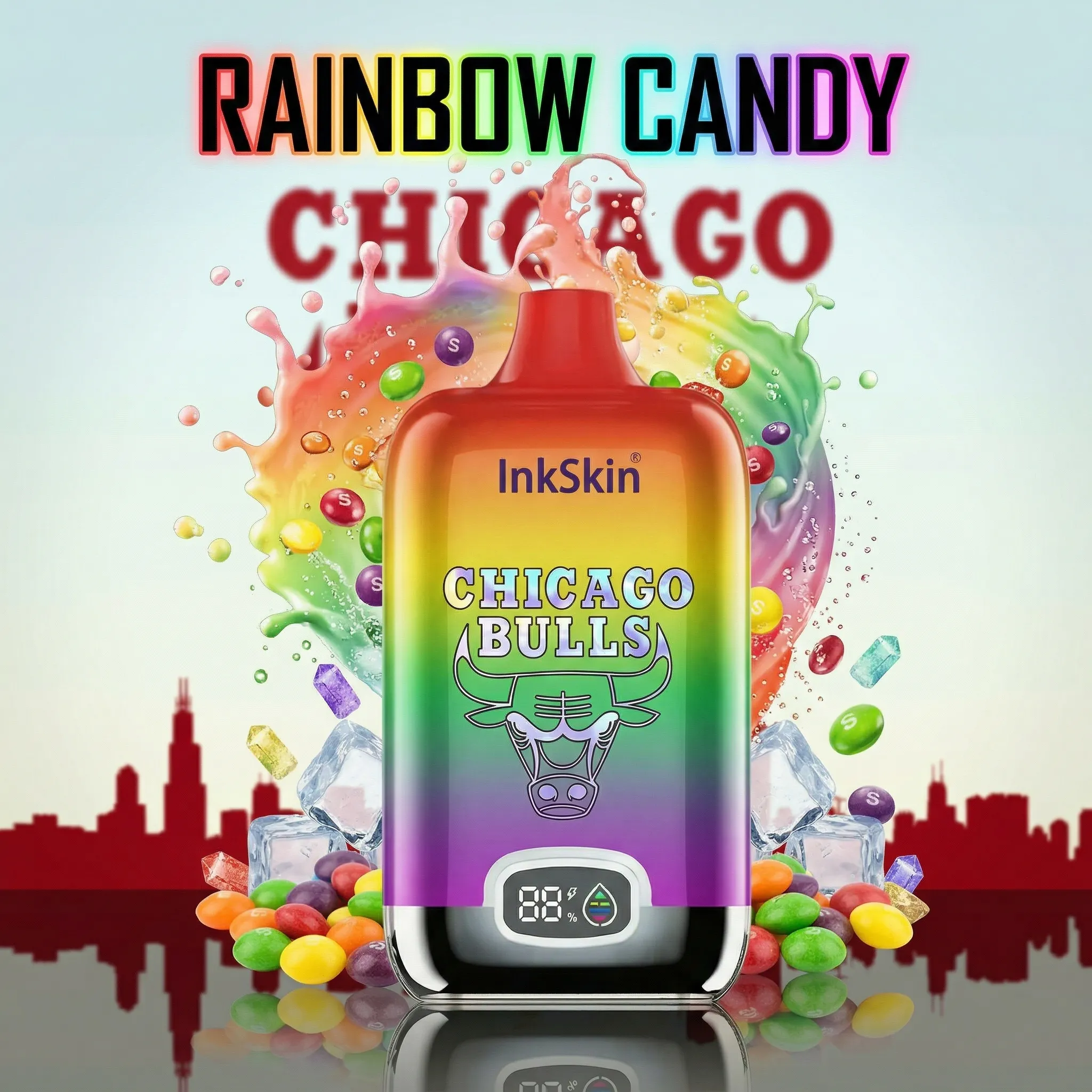 Bulls - ⭐InkSkin Digital Box 12000 Puffs - 10+ Flavour Choices ??? Bulls - ⭐InkSkin Digital Box 12000 Puffs - 10+ Flavour Choices ???