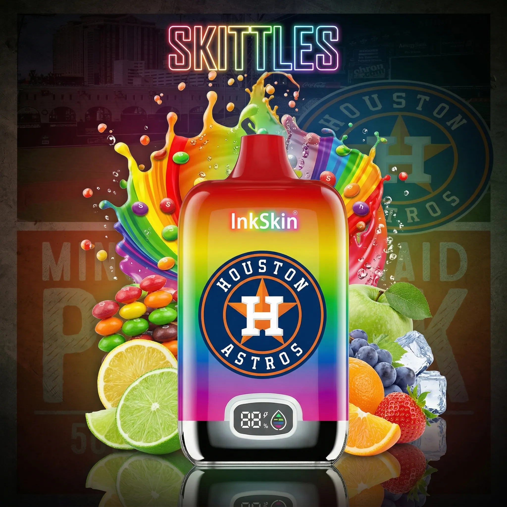 Houston Astros - ⭐InkSkin Digital Box 12000 Puffs - 10+ Flavour Choices ???