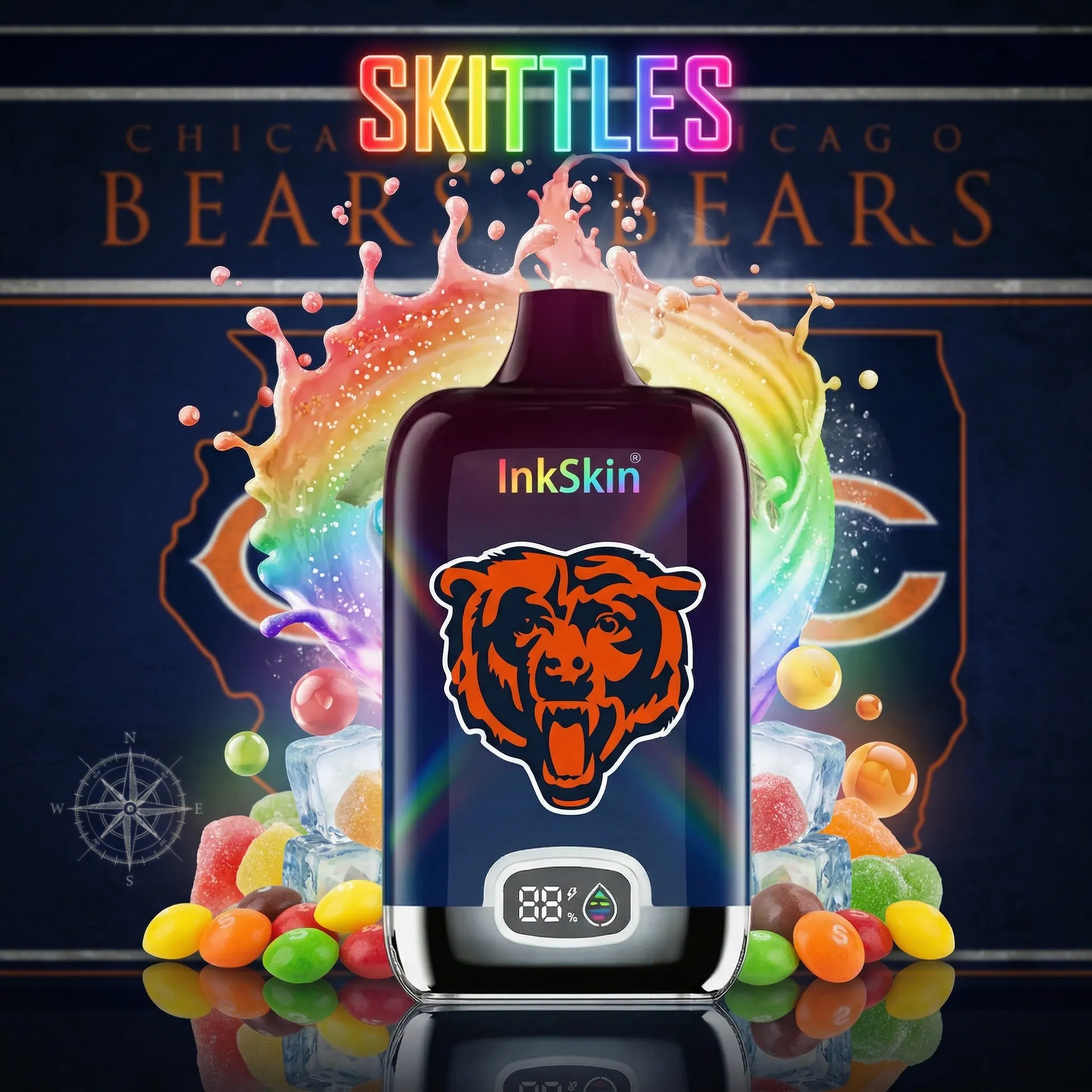 Chicago Bears - ⭐InkSkin Digital Box 12000 Puffs - 10+ Flavour Choices ???