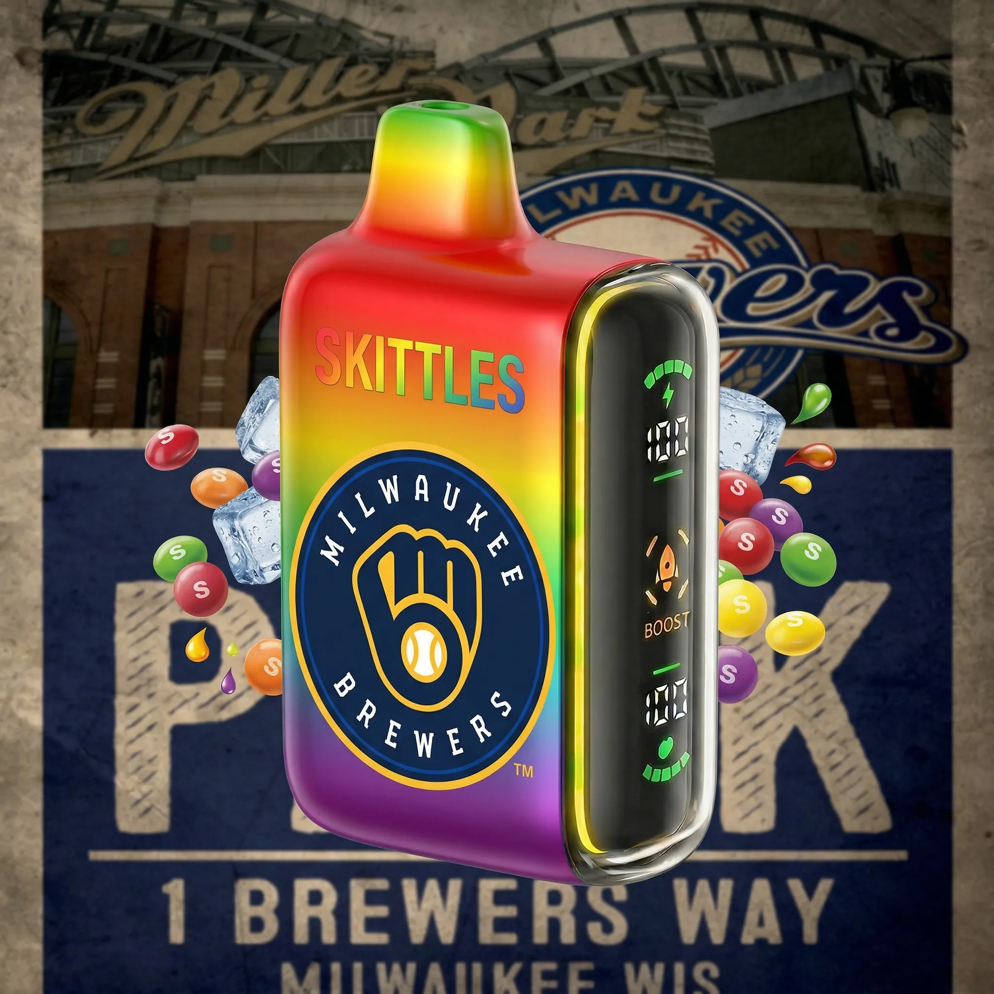 Milwaukee Brewers - ?InkSkin Pulse 15000 Puffs new - 10+ Flavour Choices ???