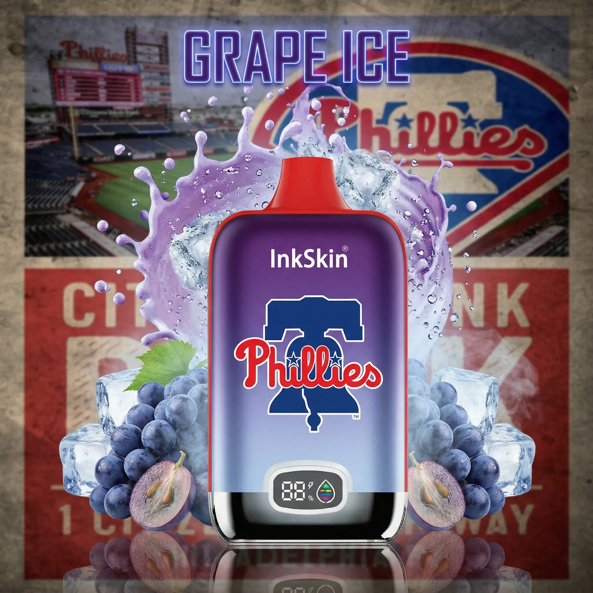 Philadelphia Phillies - ⭐InkSkin Digital Box 12000 Puffs - 10+ Flavour Choices ???