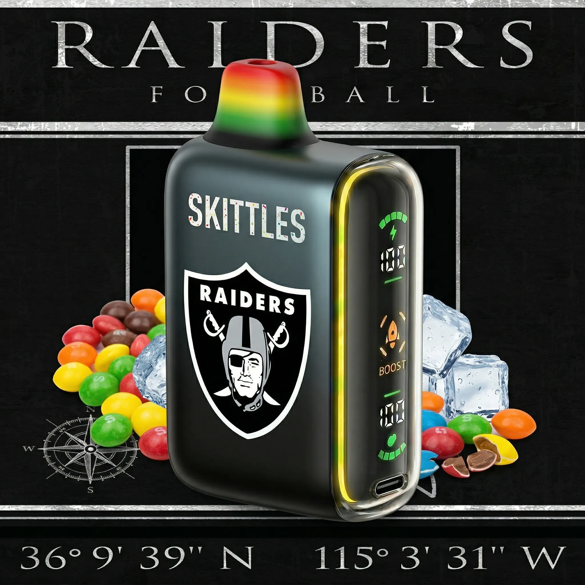 Las Vegas Raiders - ?InkSkin Pulse 15000 Puffs new - 10+ Flavour Choices ???