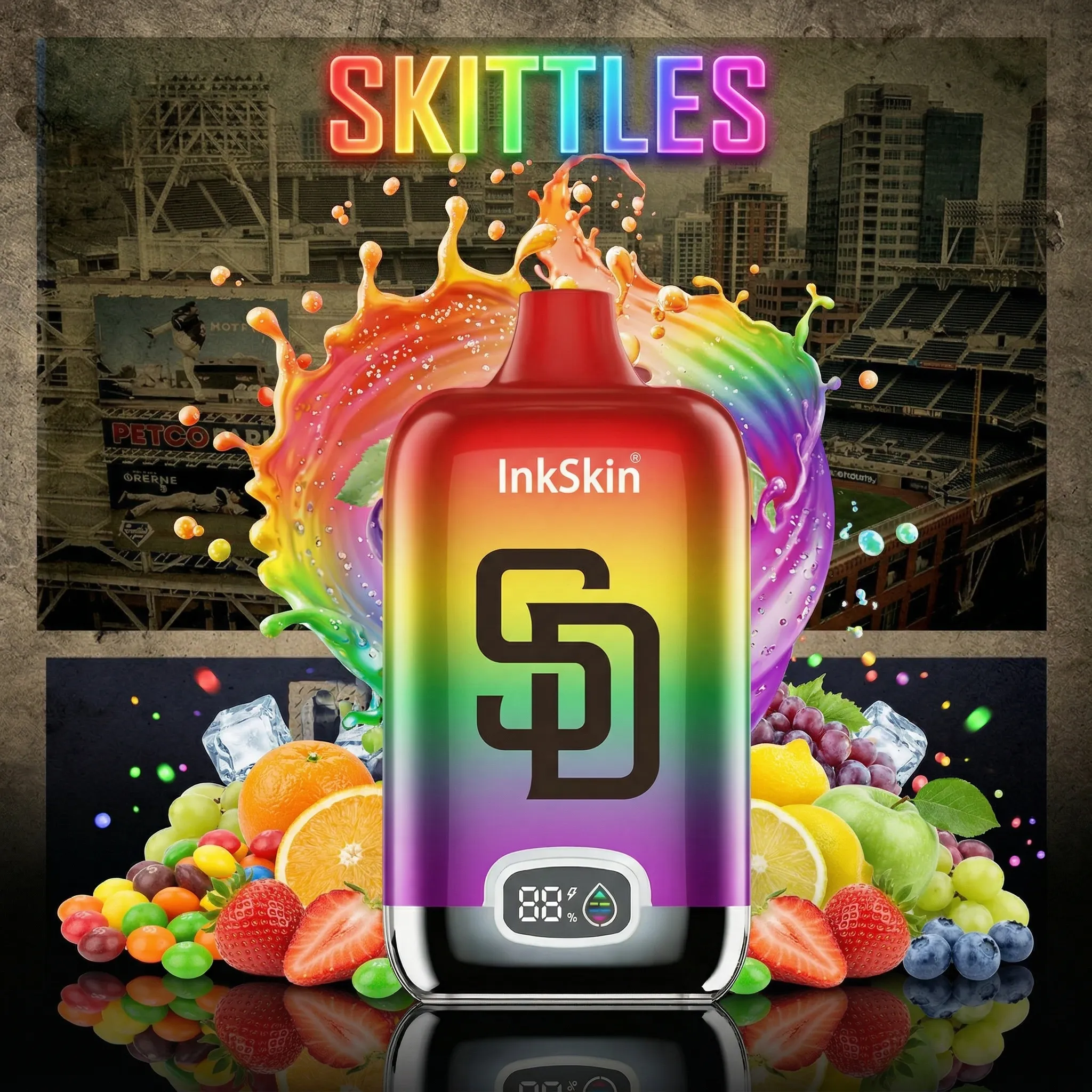 San Diego Padres - ⭐InkSkin Digital Box 12000 Puffs - 10+ Flavour Choices ???