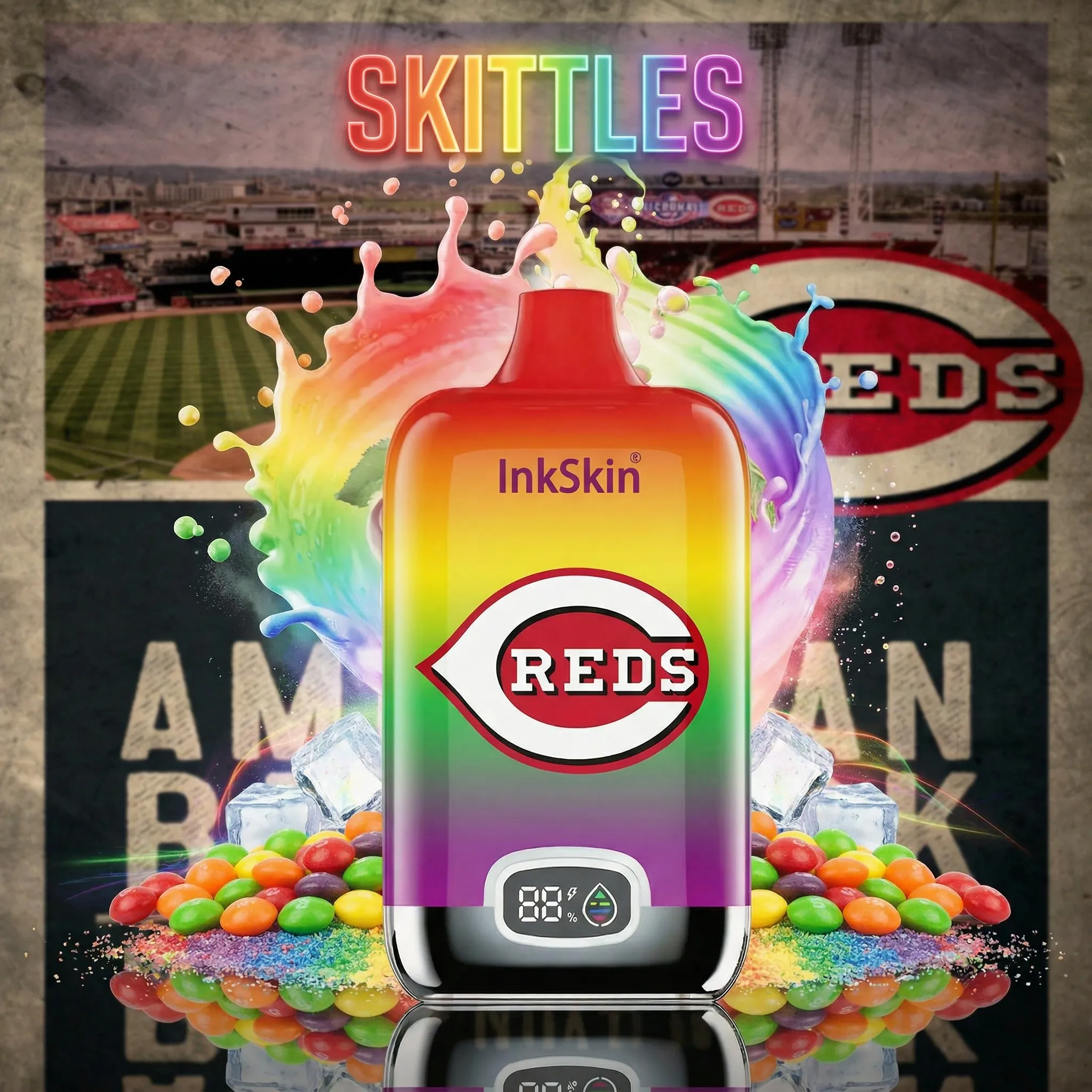 Cincinnati Reds - ⭐InkSkin Digital Box 12000 Puffs - 10+ Flavour Choices ???