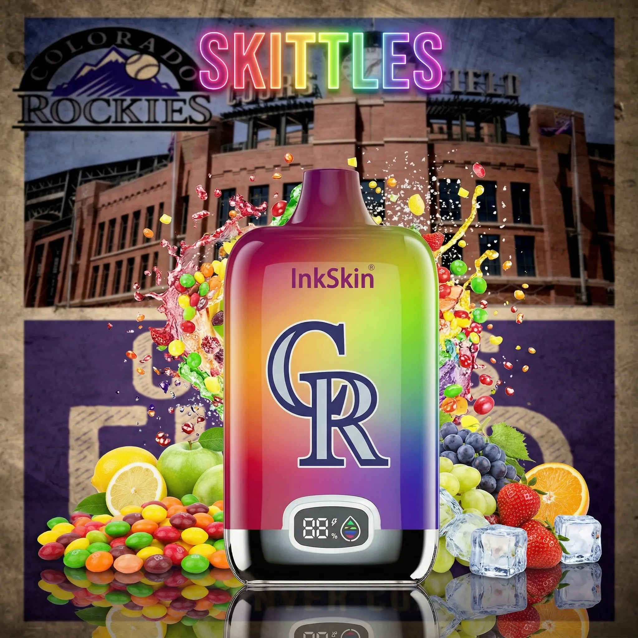 Colorado Rockies - ⭐InkSkin Digital Box 12000 Puffs - 10+ Flavour Choices ???