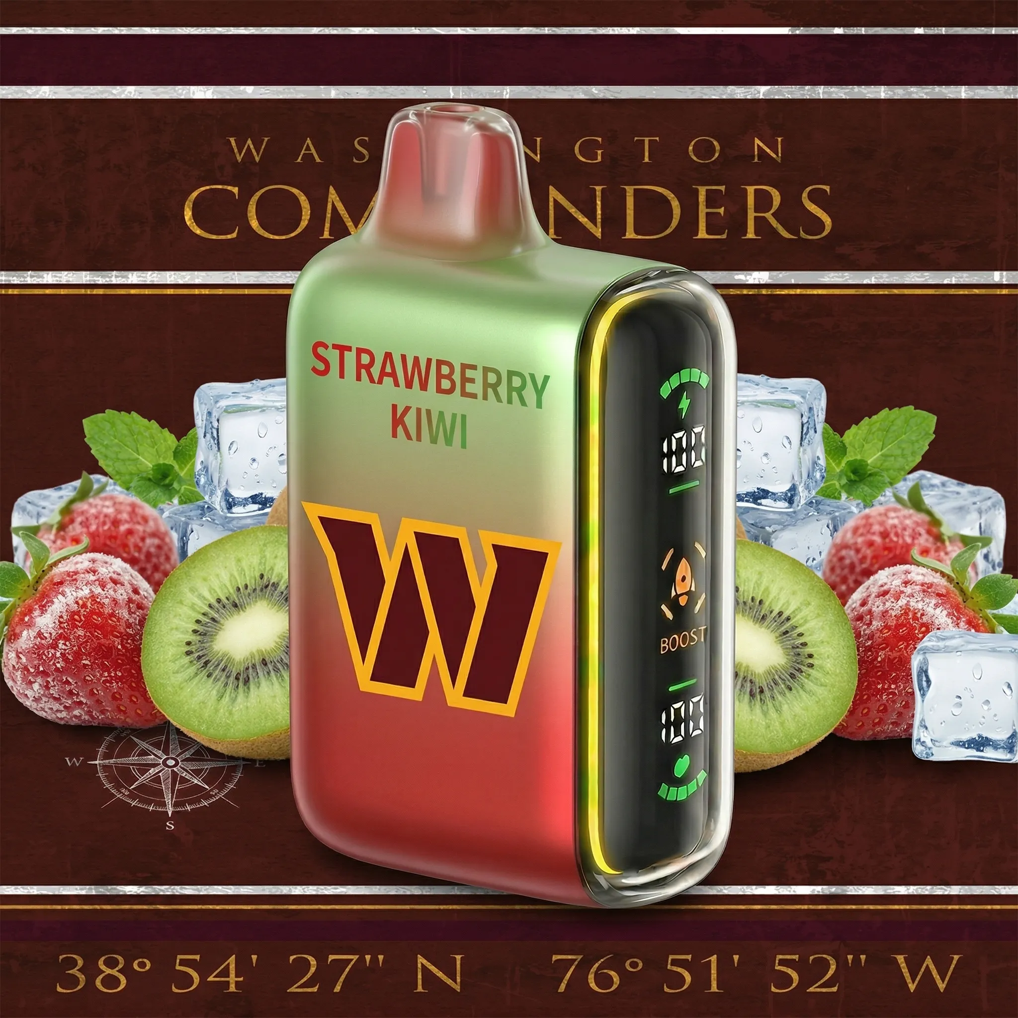 Washington Redskins - ?InkSkin Pulse 15000 Puffs new - 10+ Flavour Choices ???