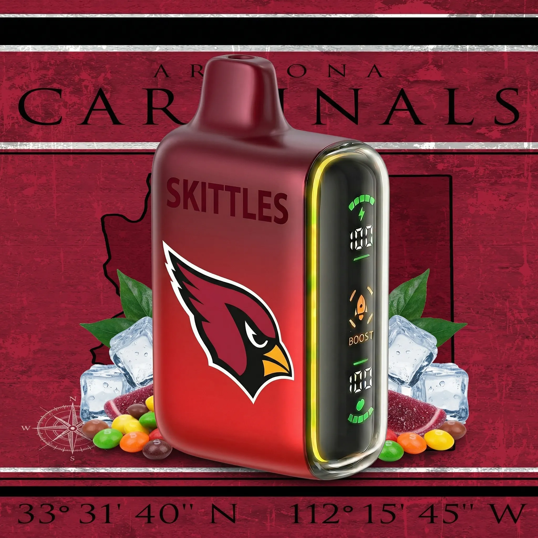 Arizona Cardinals - ?InkSkin Pulse 15000 Puffs new - 10+ Flavour Choices ???