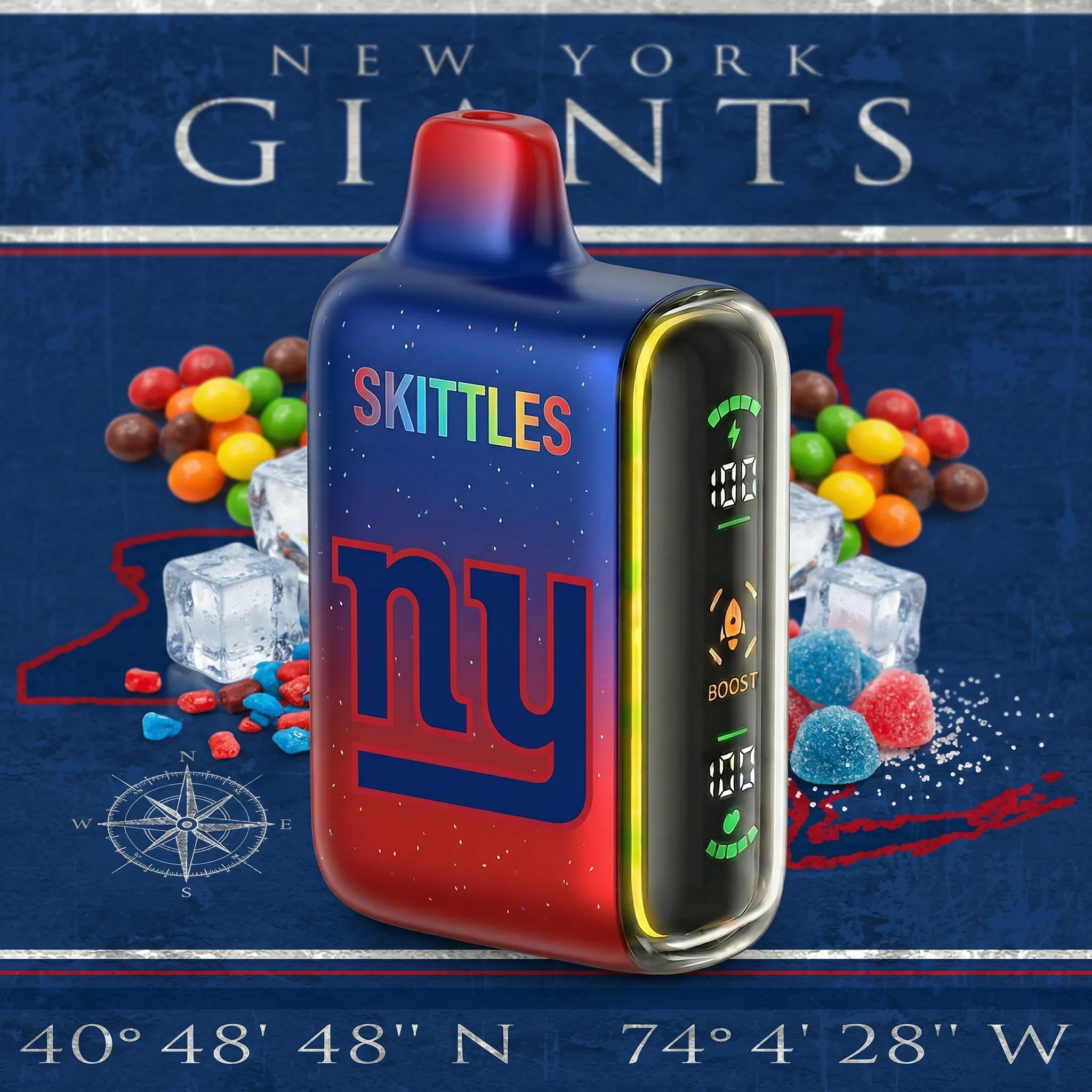 New York Giants - ?InkSkin Pulse 15000 Puffs new - 10+ Flavour Choices ???