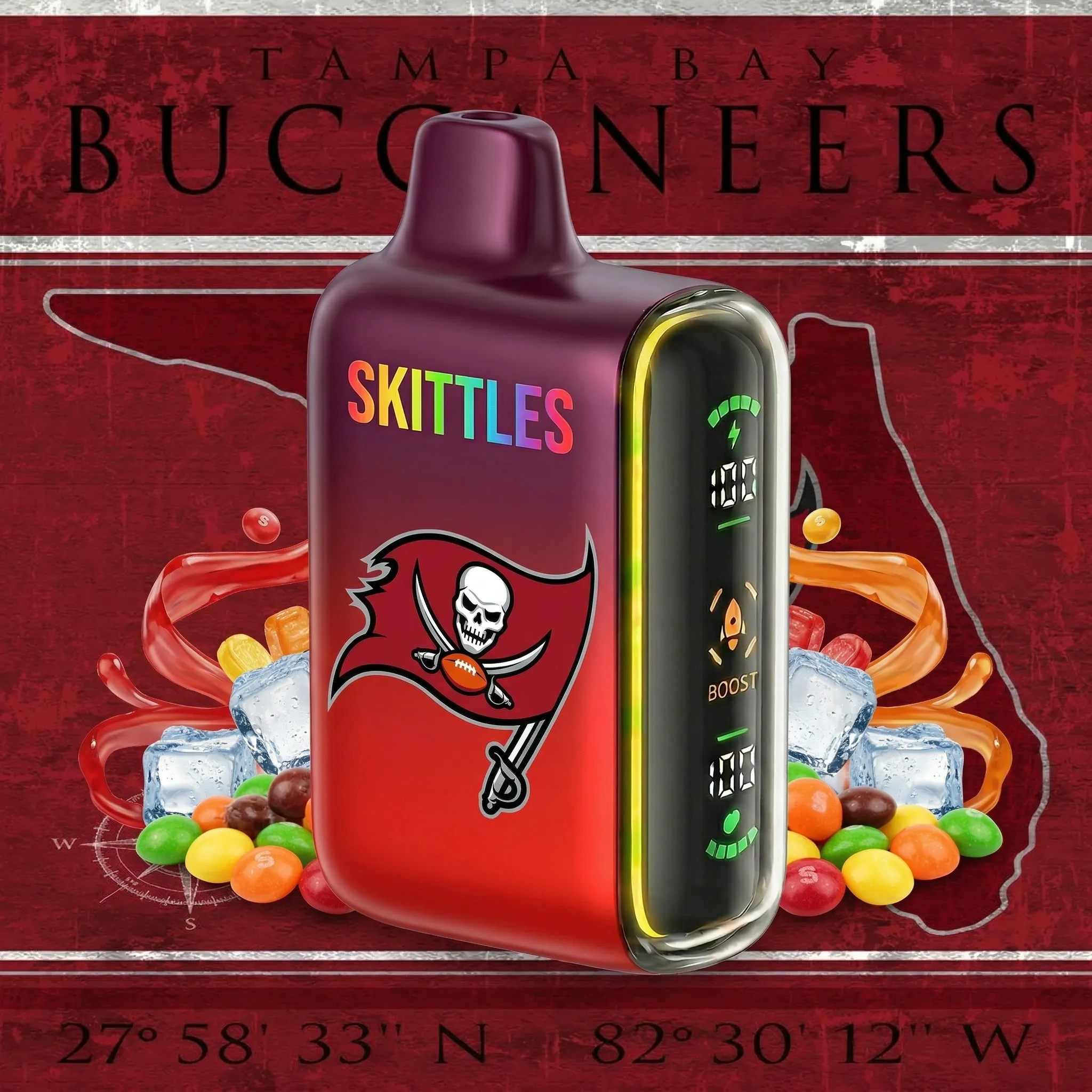 Tampa Bay Buccaneers - ?InkSkin Pulse 15000 Puffs new - 10+ Flavour Choices ???