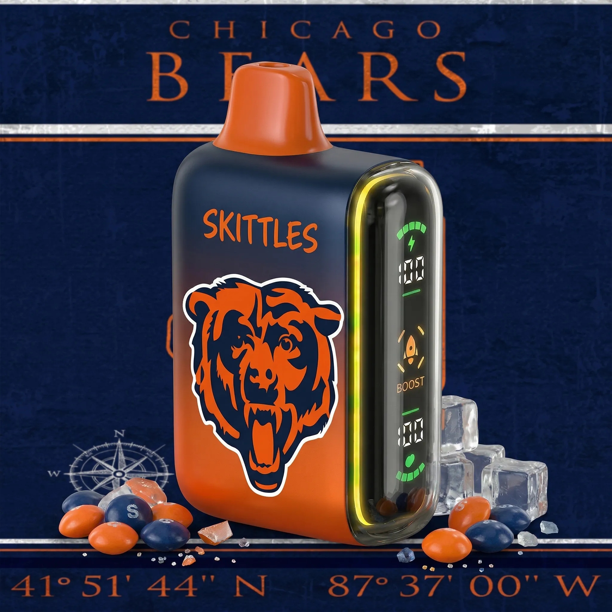 Chicago Bears - ?InkSkin Pulse 15000 Puffs new - 10+ Flavour Choices ???