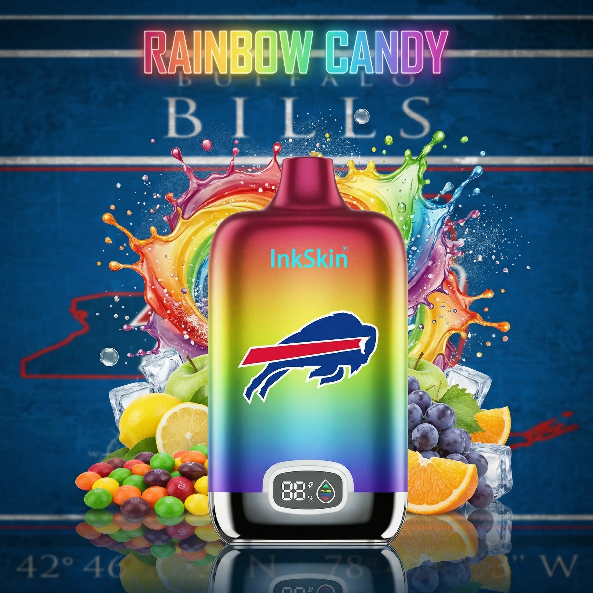 Buffalo Bills - ⭐InkSkin Digital Box 12000 Puffs - 10+ Flavour Choices ???