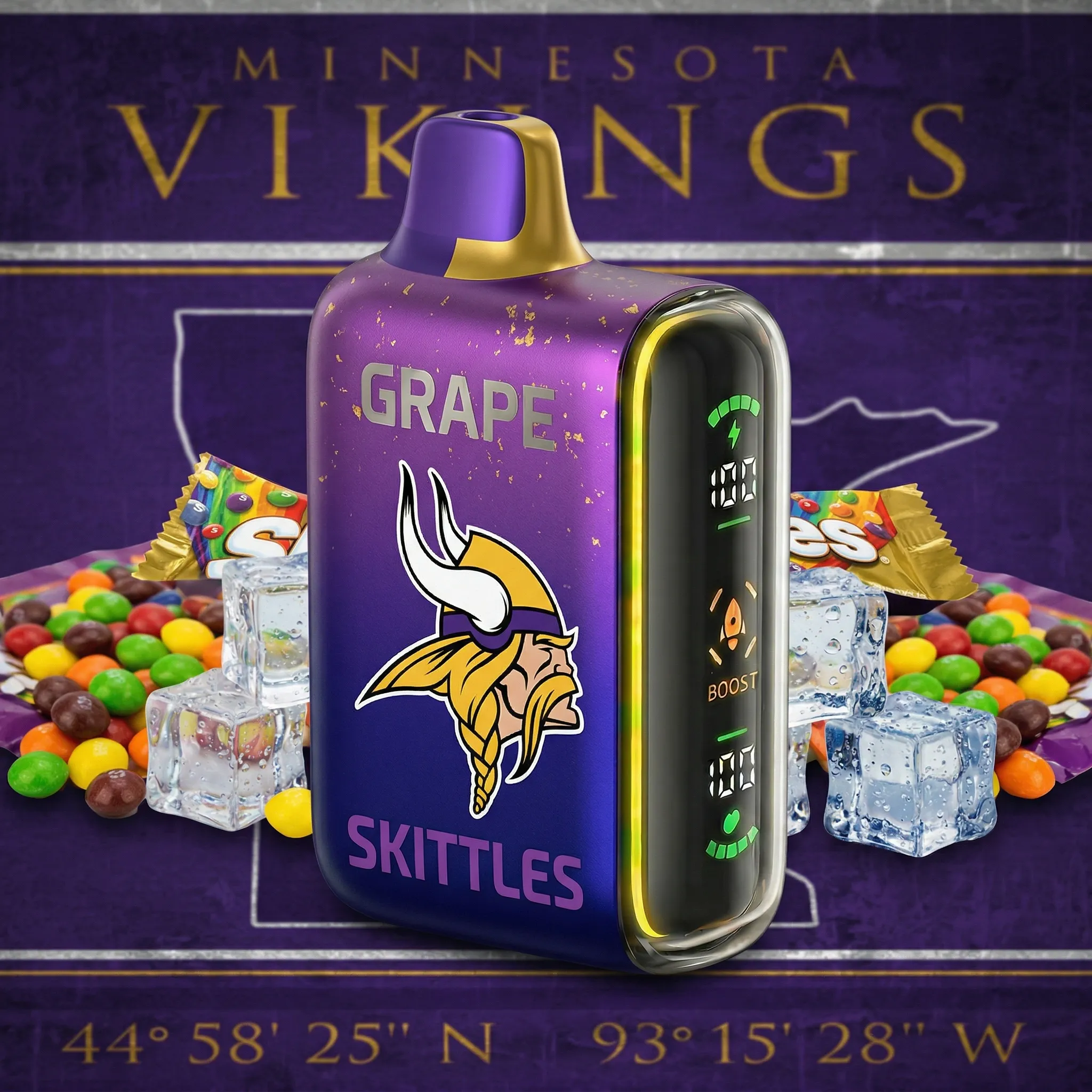 Minnesota Vikings - ?InkSkin Pulse 15000 Puffs new - 10+ Flavour Choices ???