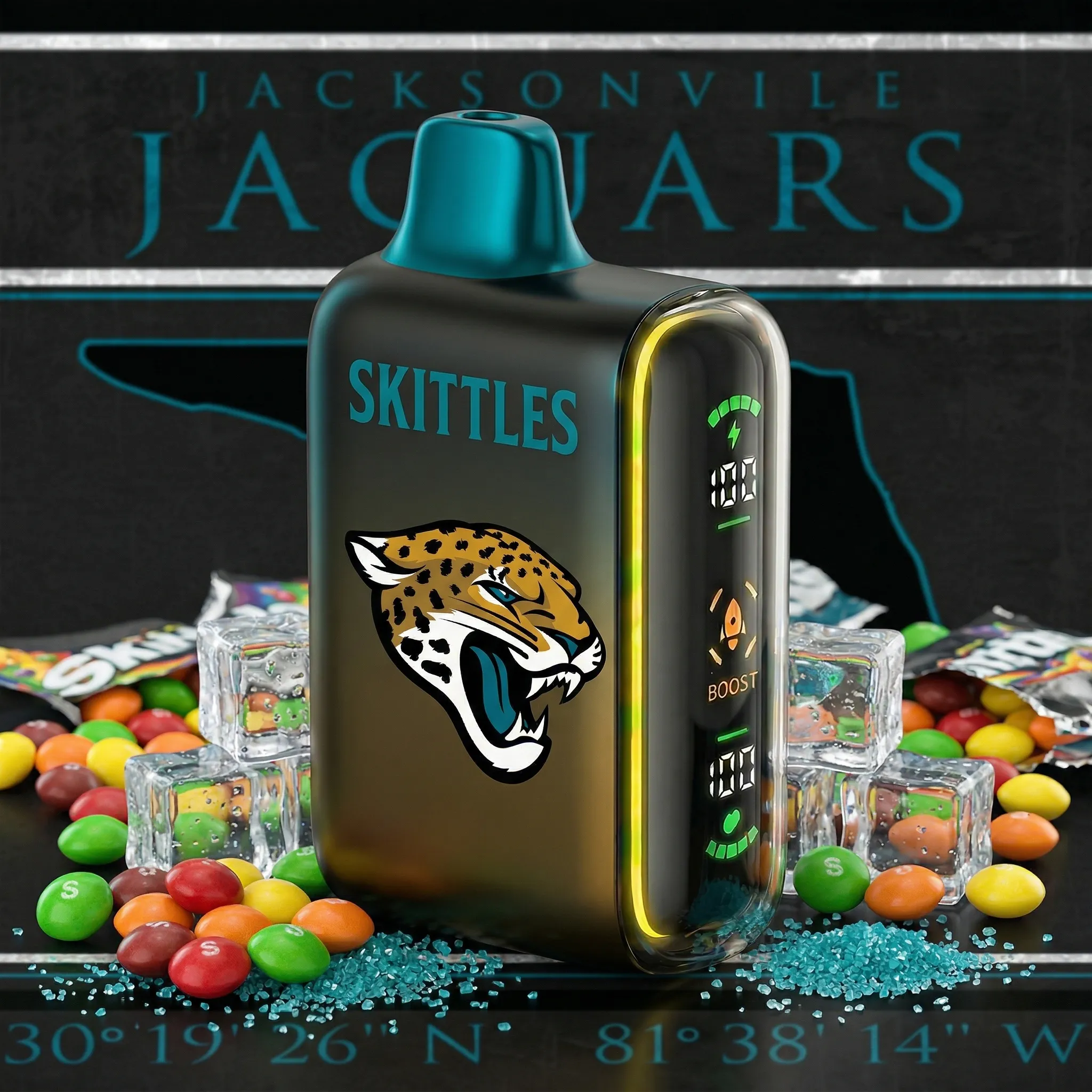 Jacksonville Jaguars - ?InkSkin Pulse 15000 Puffs new - 10+ Flavour Choices ???