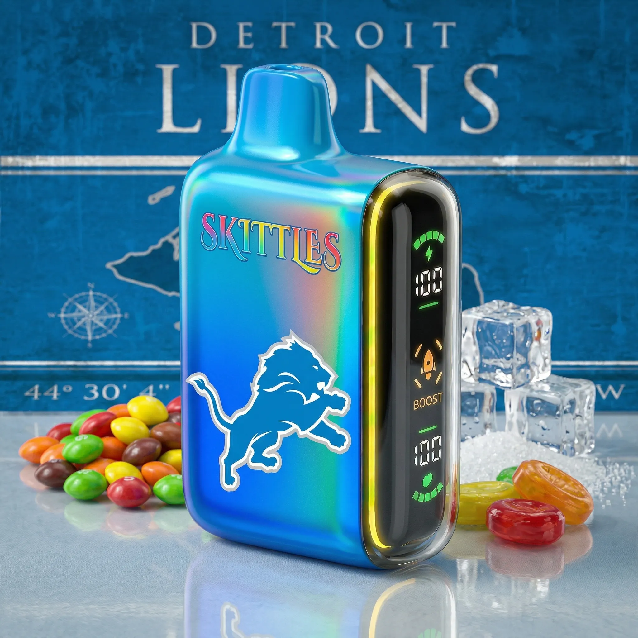 Detroit Lions - ?InkSkin Pulse 15000 Puffs new - 10+ Flavour Choices ???