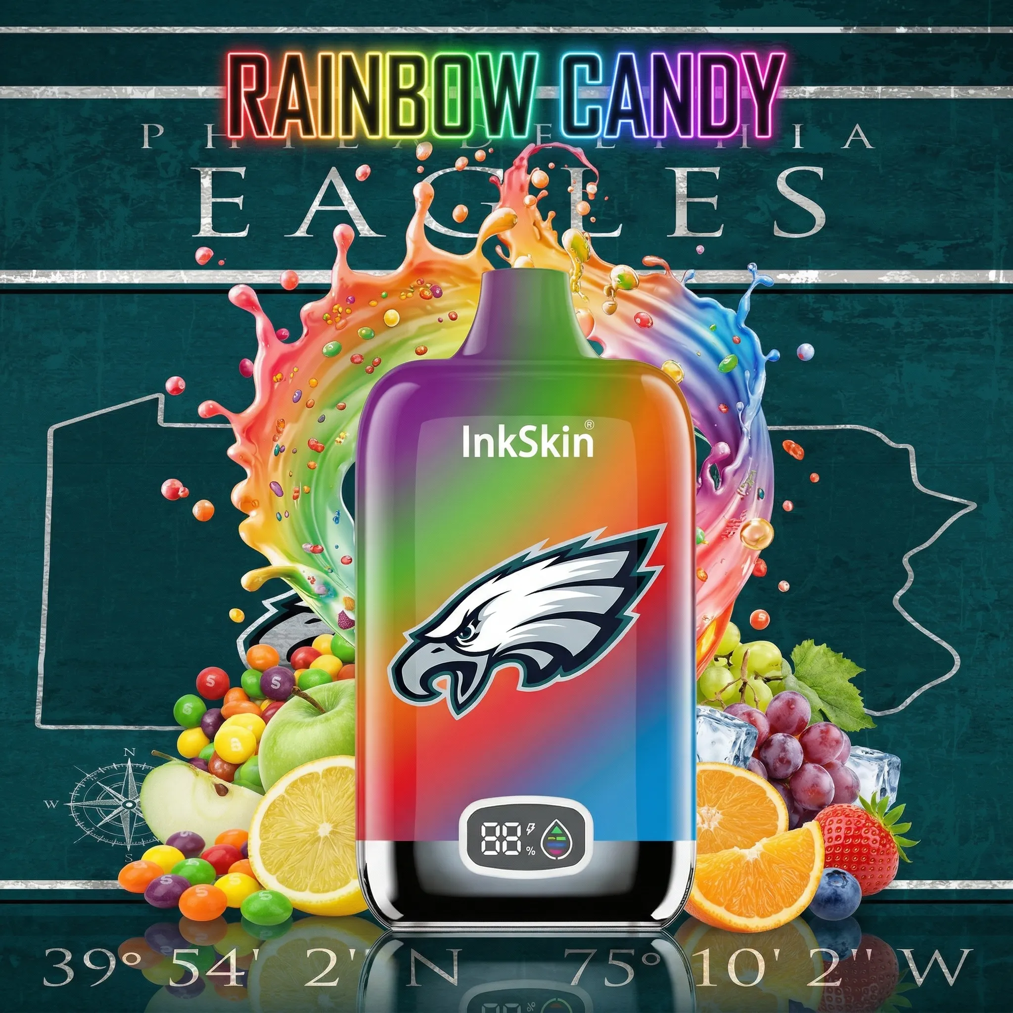 Philadelphia Eagles - ⭐InkSkin Digital Box 12000 Puffs - 10+ Flavour Choices ???